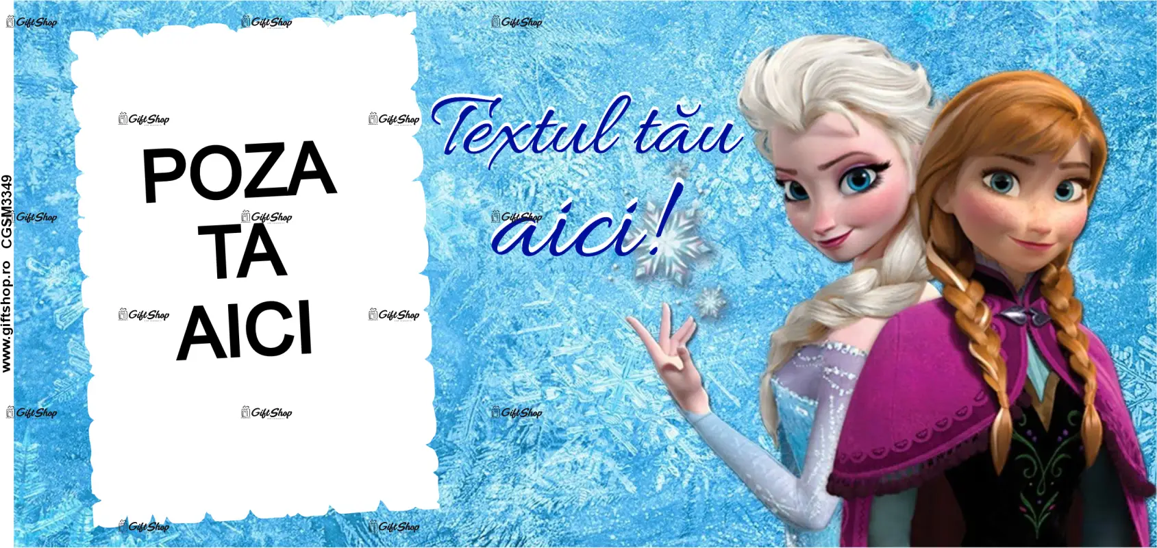 Elsa, frozen, cana personalizata cu poza si text, 330ml, model 3349